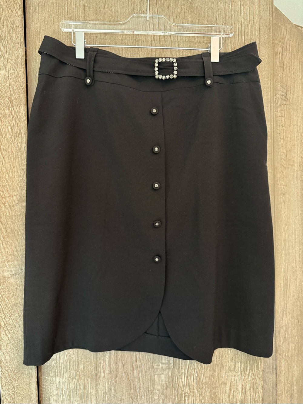 Larry Levine Black  Skirt with Buckle